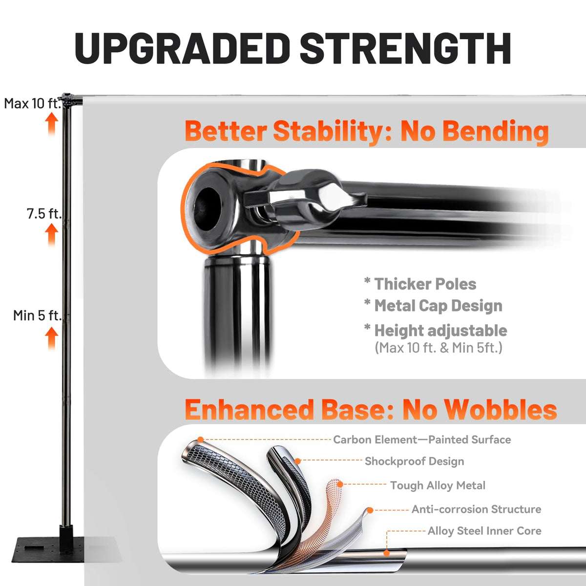 10x10ft Adjustable Heavy Duty Pipe and Drape Backdrop Stand P774879