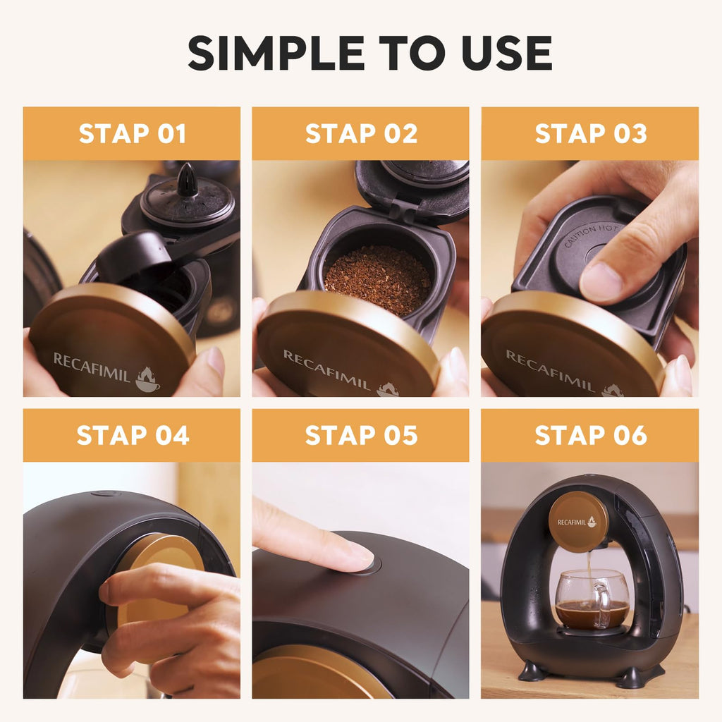 Single Serve Coffee Maker for K Cup Pod and Coffee Grounds, 2 in 1, 4-8 Oz, Black F35167
