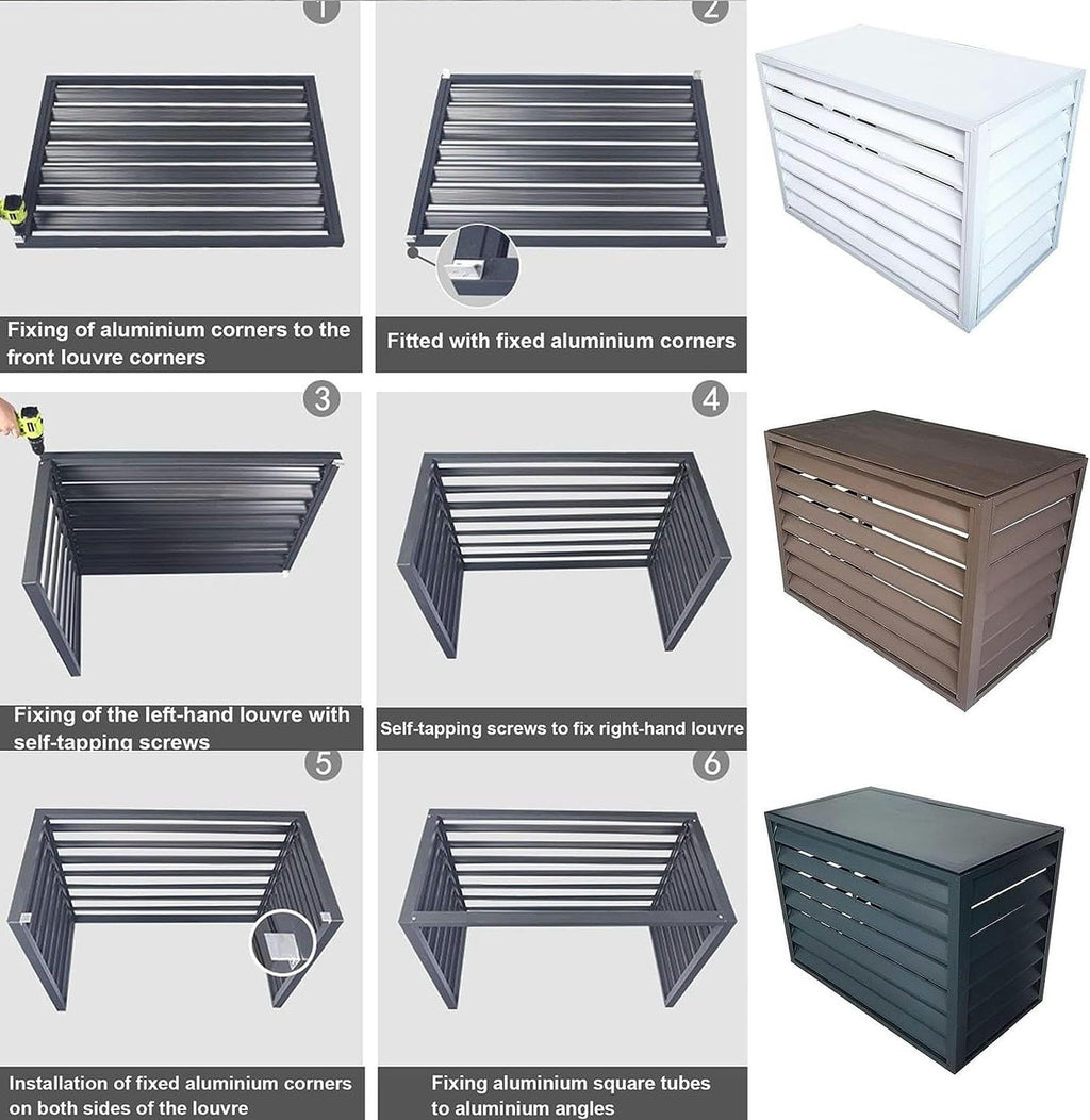 Air Conditioner Fence for Outside Units, Mini Split Pipe Cover, Aluminum AC Cover Q682498