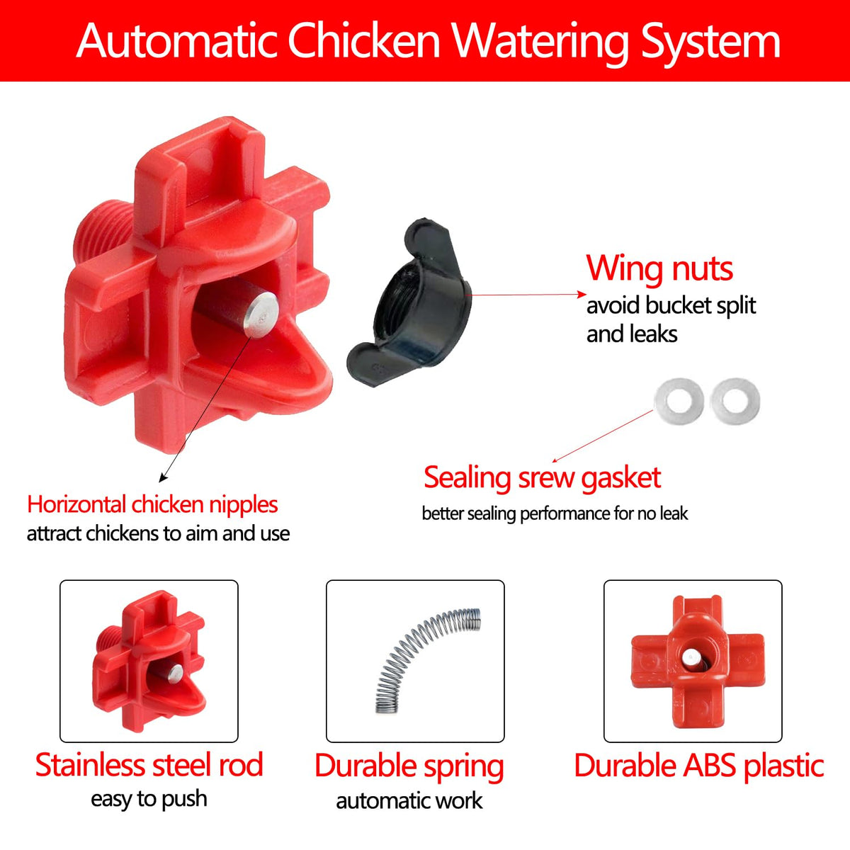 12 Pcs Leakproof Poultry Watering System L853