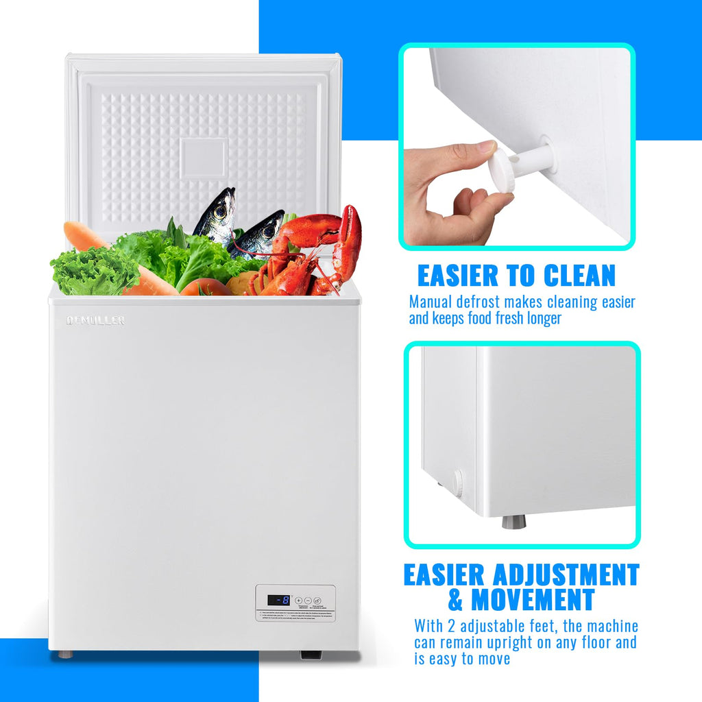 3.5 CU.FT White Chest Freezer with Two Removable Baskets R9623