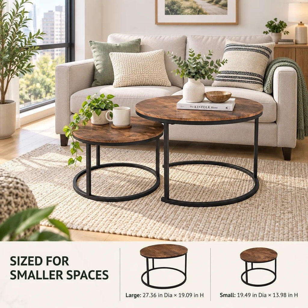 Round Nesting Coffee Table Set of 2 G393213