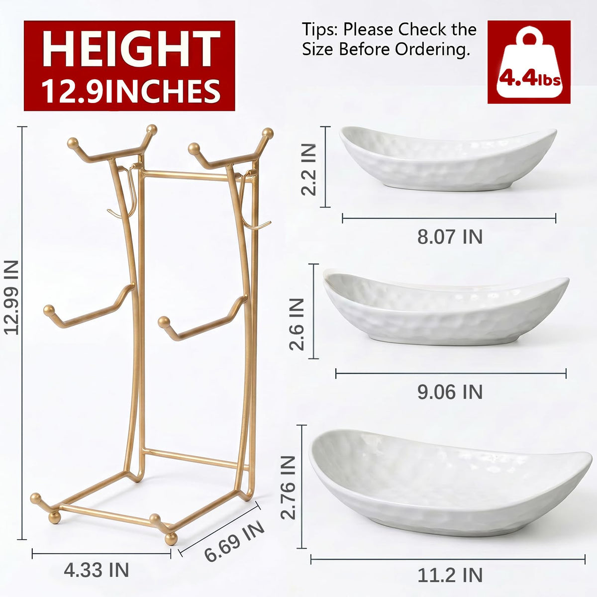 3 Tier Ceramic Fruit Bowl Stand C3899