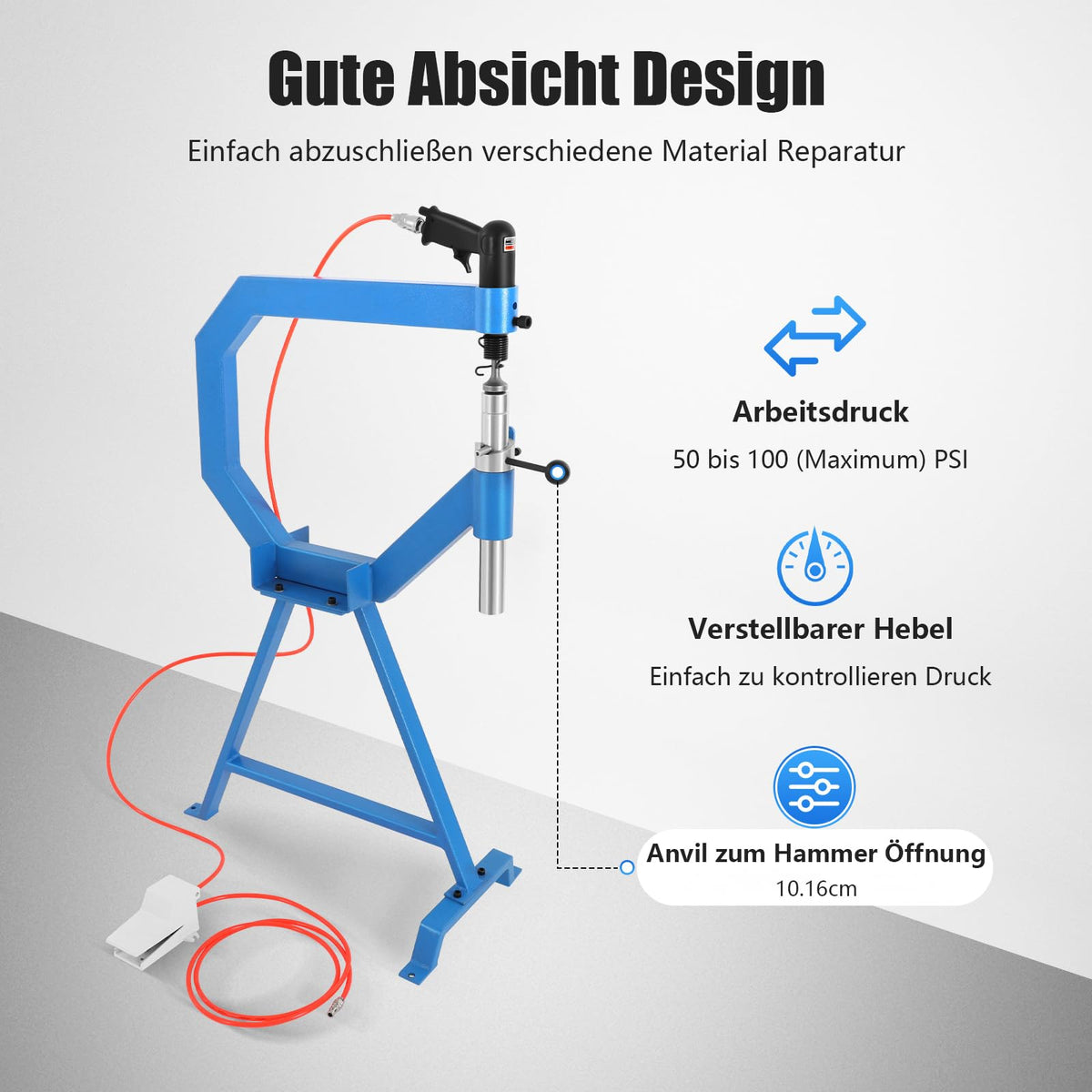 Pneumatic Planishing Hammer & Metal Shrinker Stretcher Kit J209
