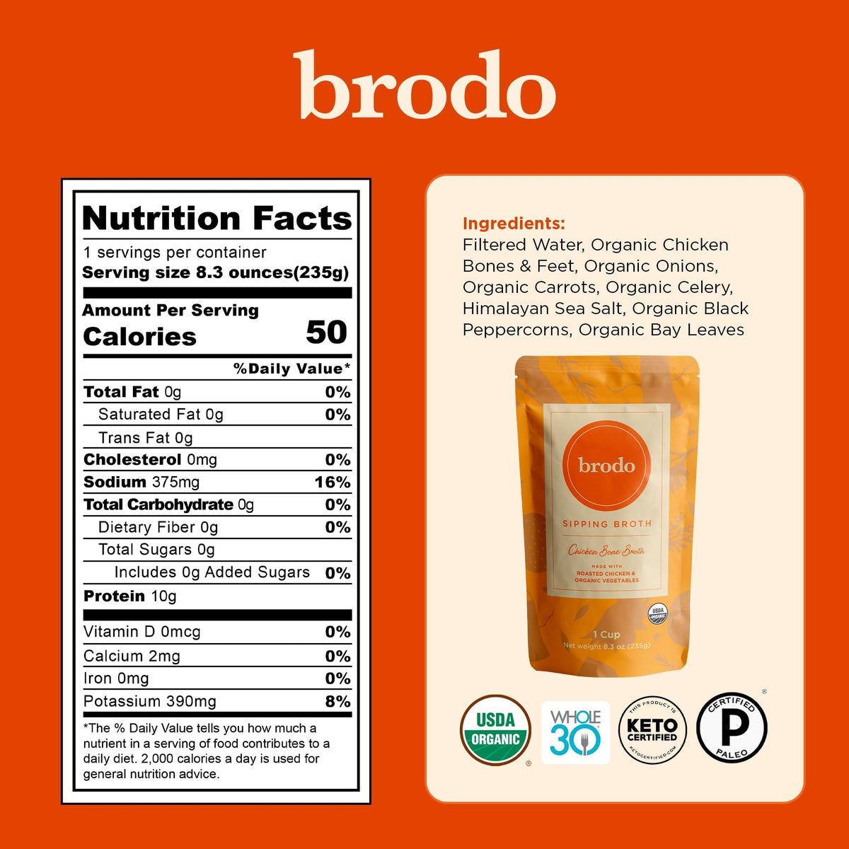 Collagen Rich Bone Broth Variety 6 x 8 oz X789584