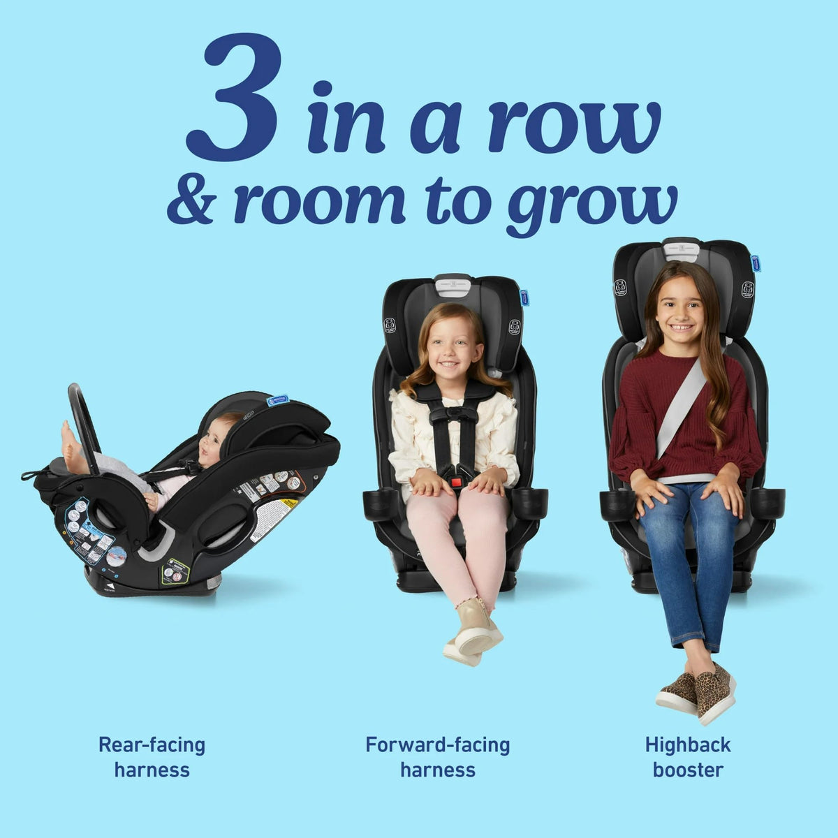 3-in-1 Car Seat with Anti-Rebound Bar W7807