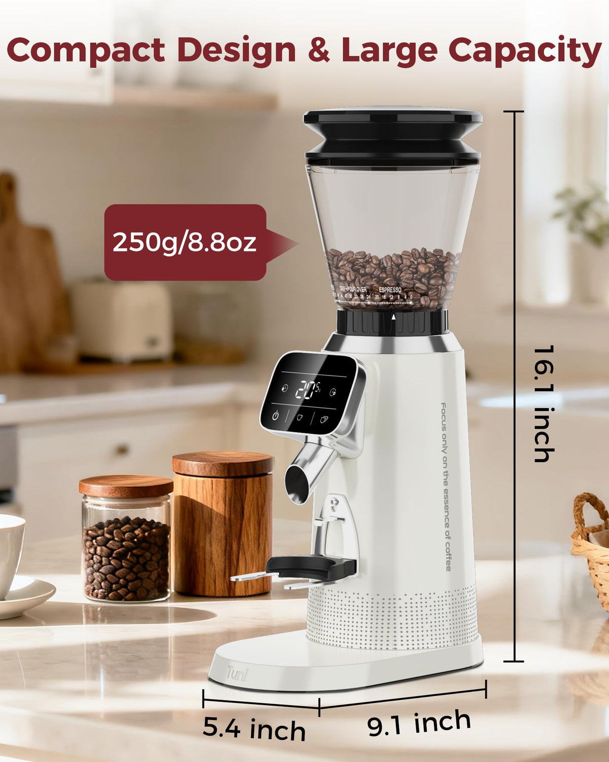 Conical Burr Coffee Grinder with 70 Grind Settings J715