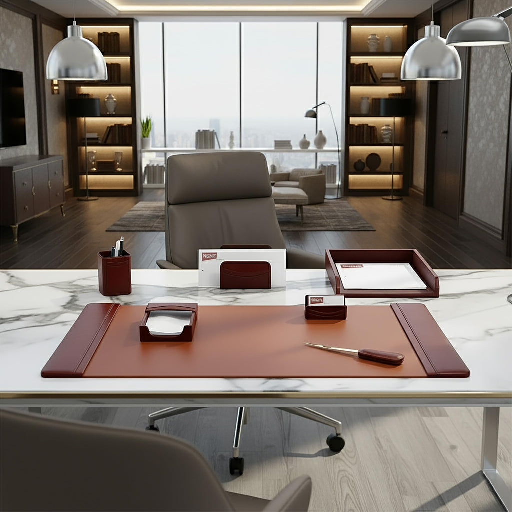 Leather 7-Piece Desk Set M543