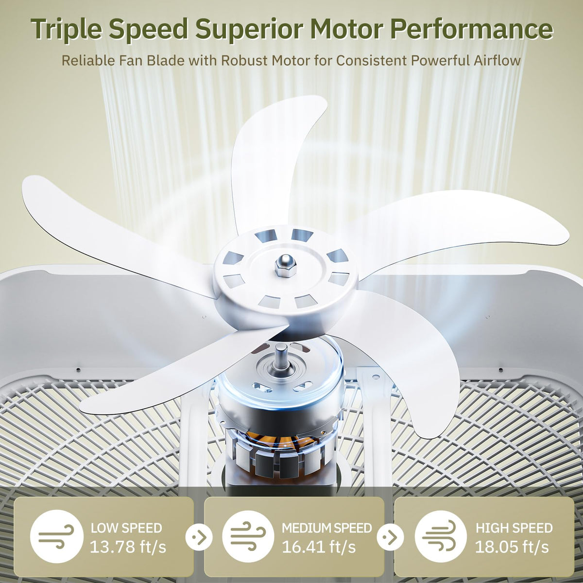 20” White 3-Speed Box Fan with Carry Handle B154