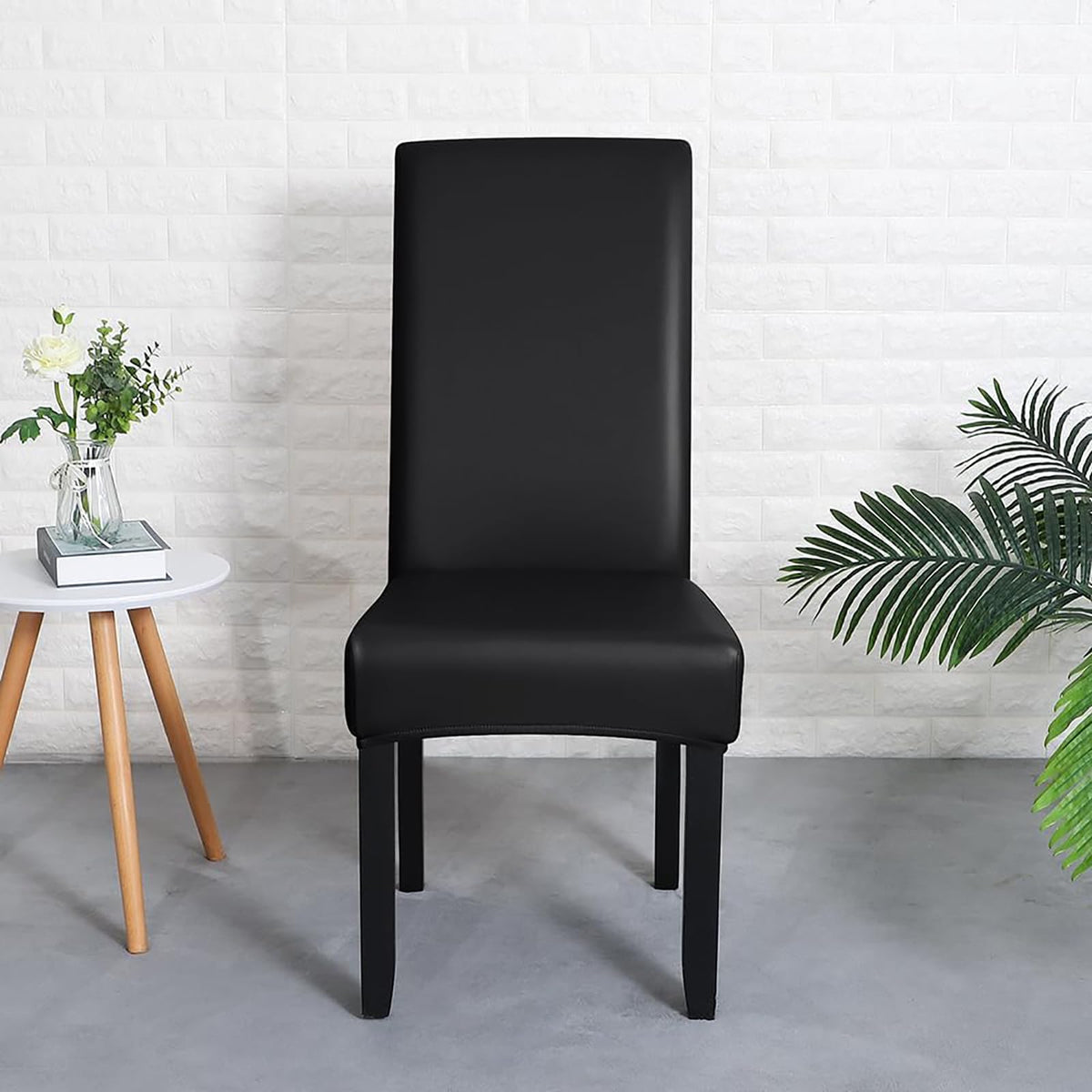 Black 6 Set Waterproof Dining Room Chair Cover X509