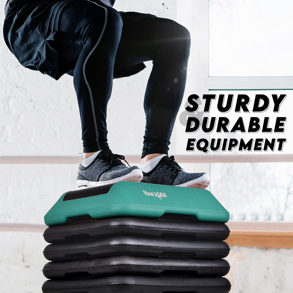 Adjustable Aerobic Step Platform with Stackable Risers J592977