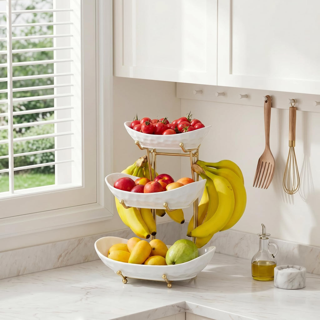 3 Tier Ceramic Fruit Bowl Stand C3899