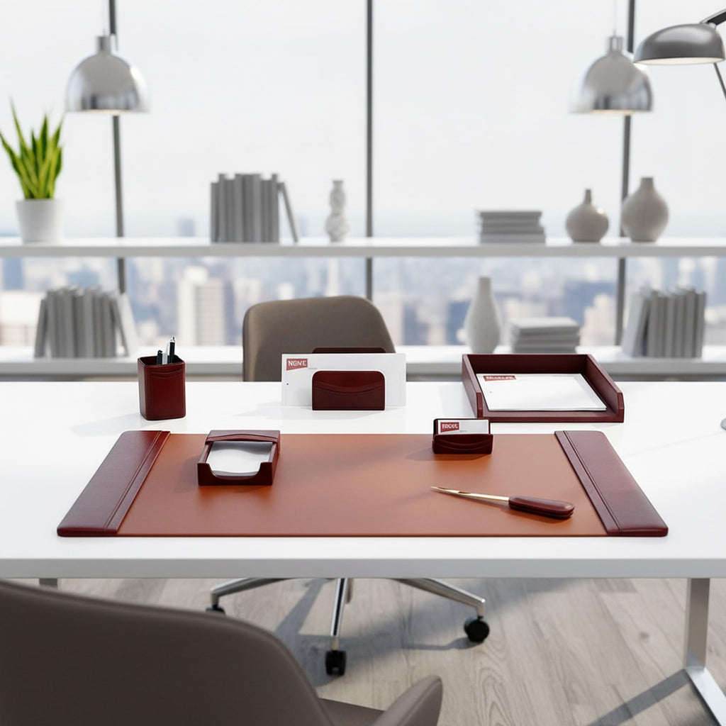 Leather 7-Piece Desk Set M543