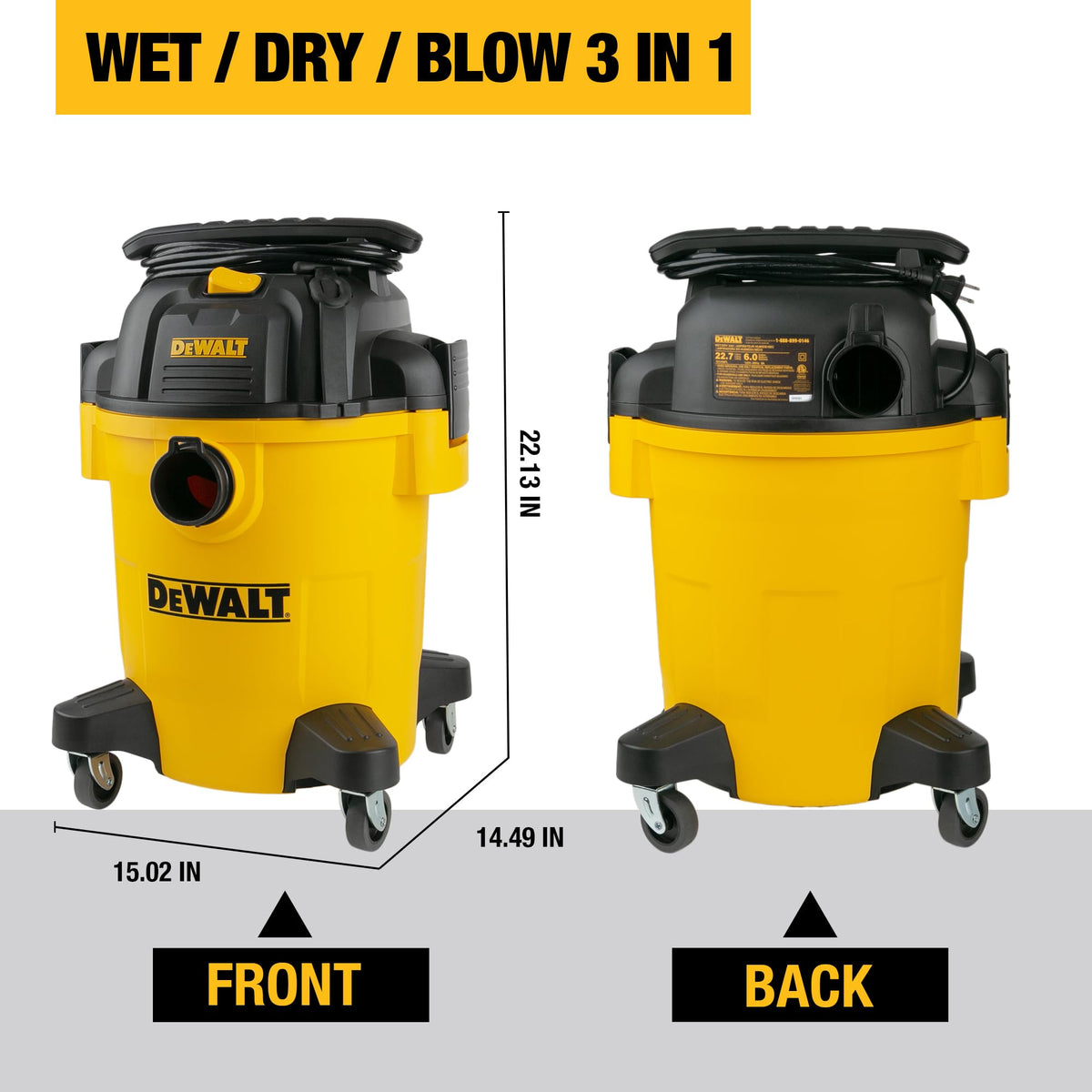 6 Gal. Poly Wet/Dry Vacuum with Hose and Accessories Y1264