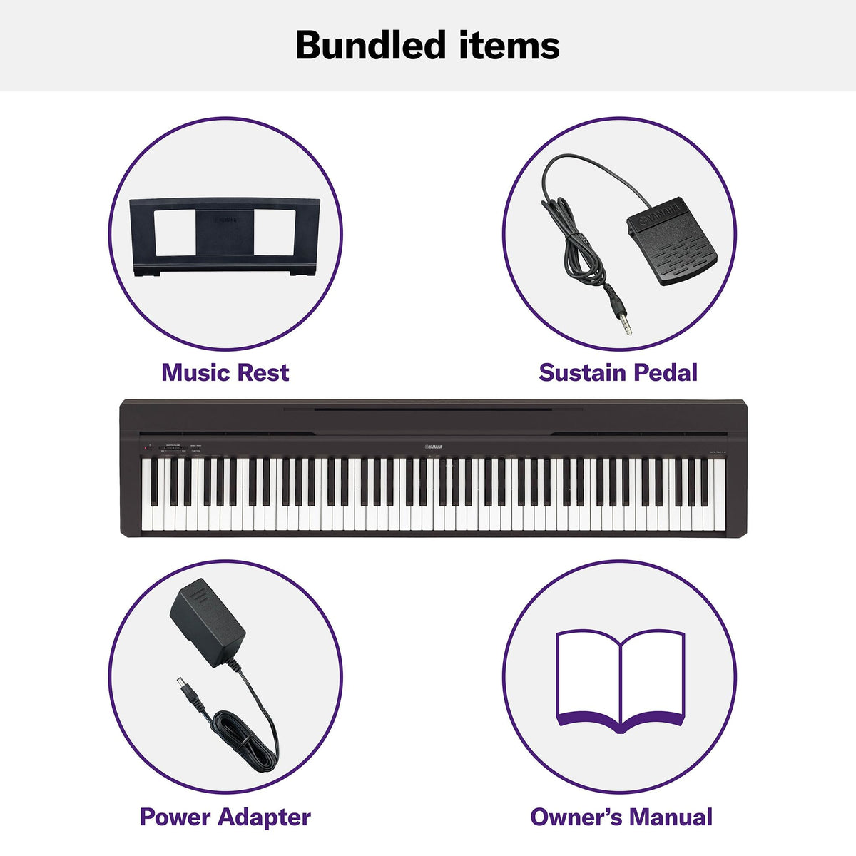 88-Key Weighted Action Digital Piano with Sustain Pedal H695