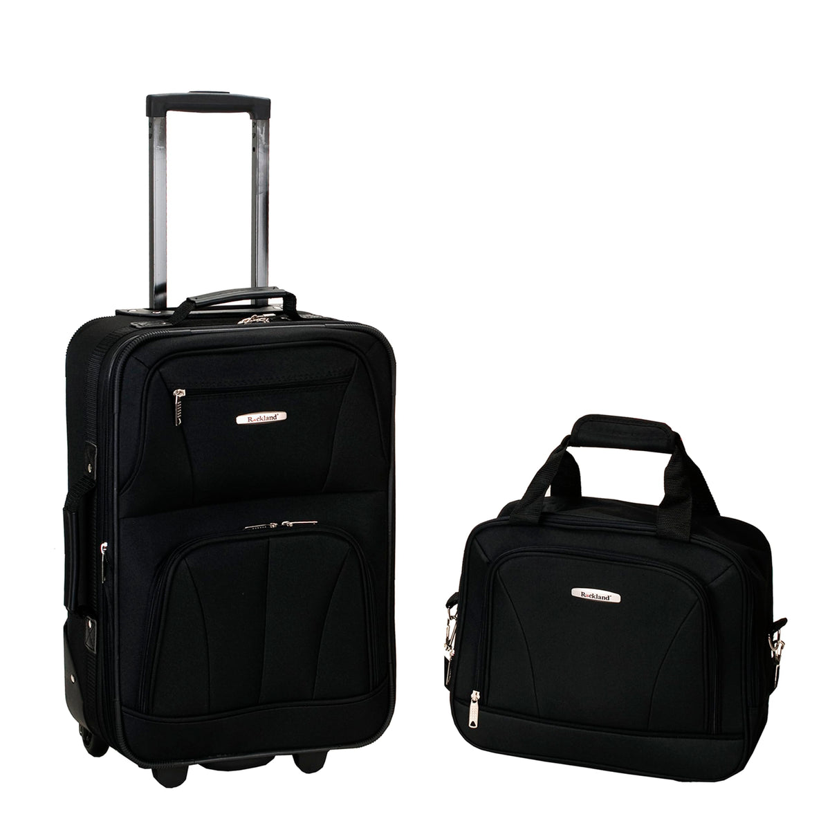 Expandable Softside Upright Luggage Set, Black, 2-Piece (14/19) I88733