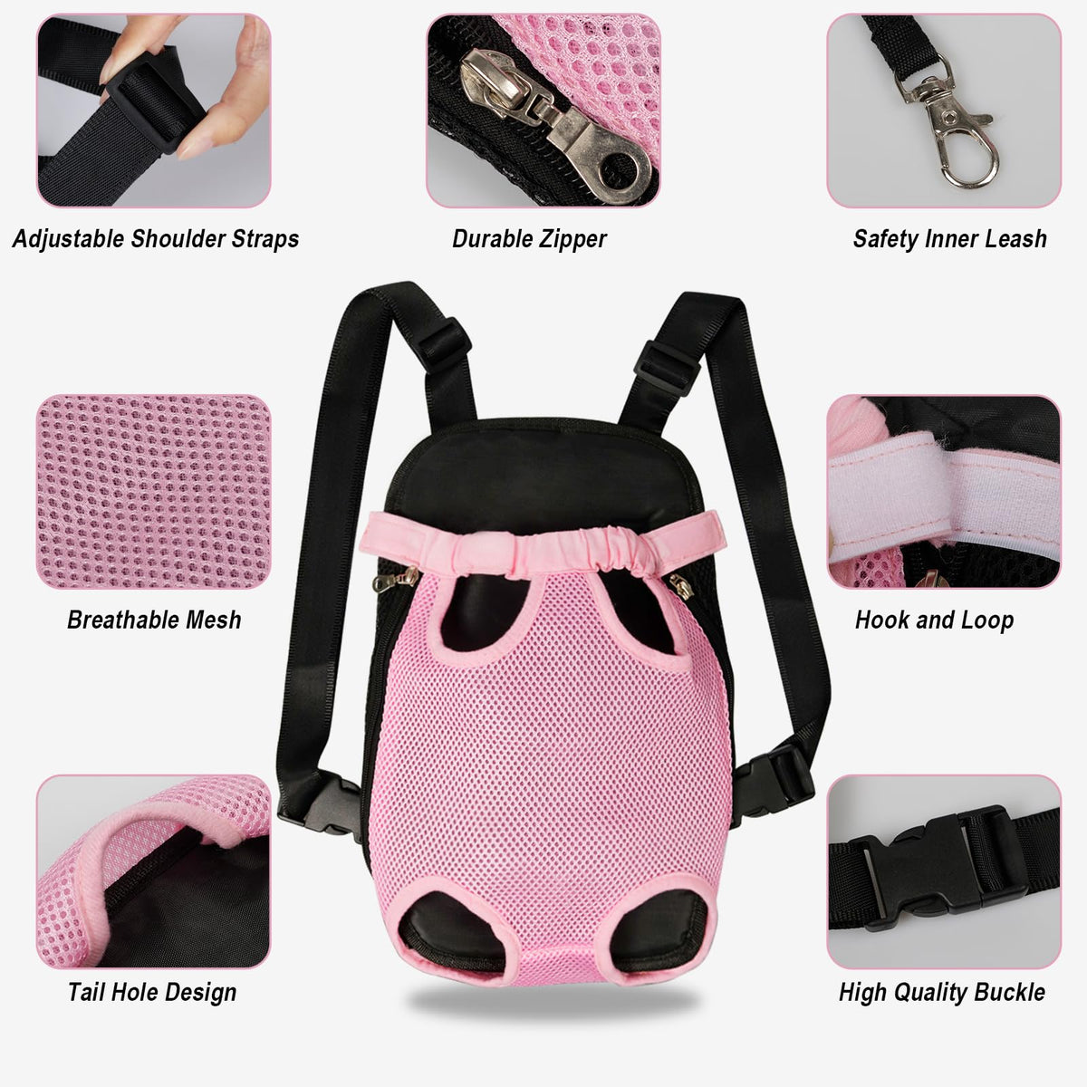 Dog Carrier Backpack Adjustable Pet Travel Bag Q904726