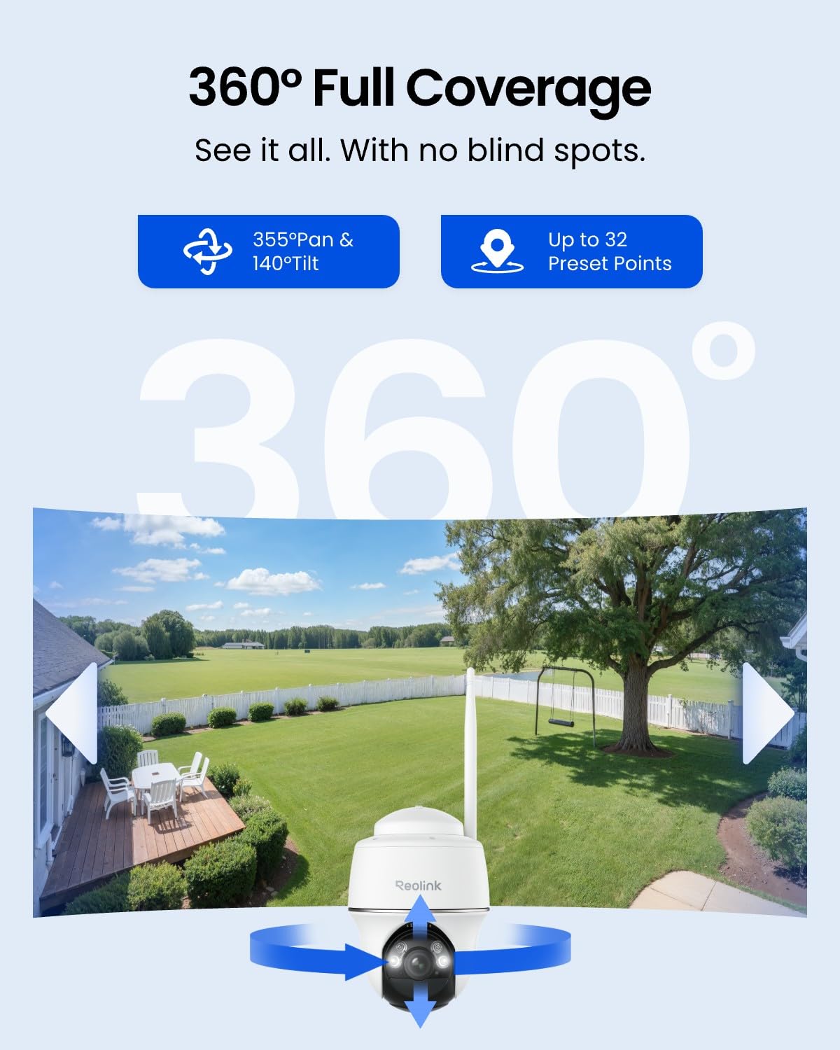 Solar Security Cameras Wireless Outdoor 360° Coverage S20650