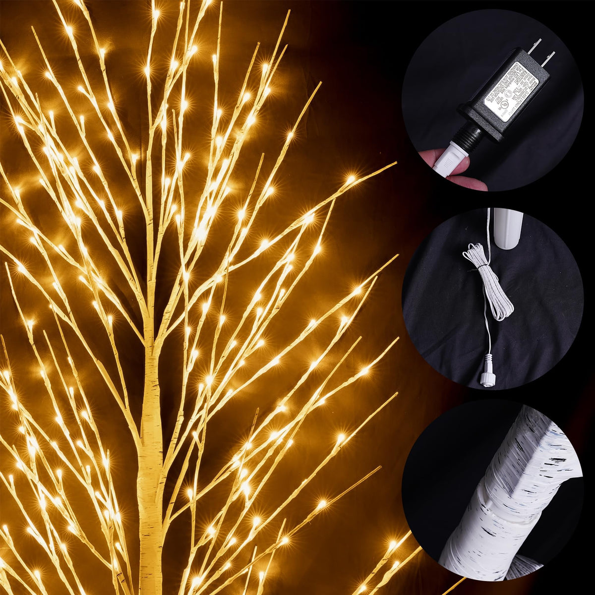 Light up Birch Tree 3 Pack Pre lit Christmas Tree G87704