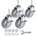 3 Inch Set of 4 Heavy Duty Swivel Rubber Caster Wheels W2927