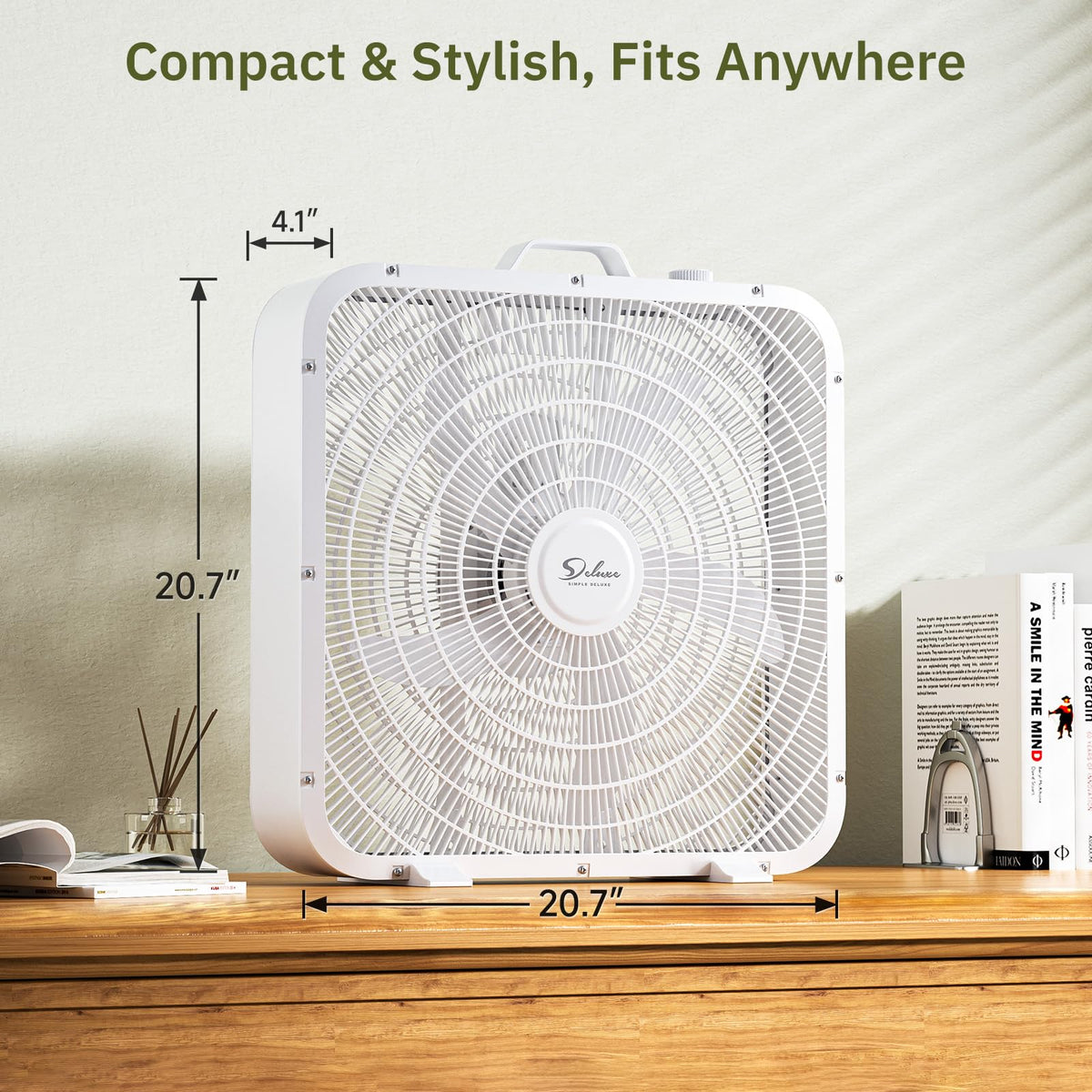 20” White 3-Speed Box Fan with Carry Handle B154