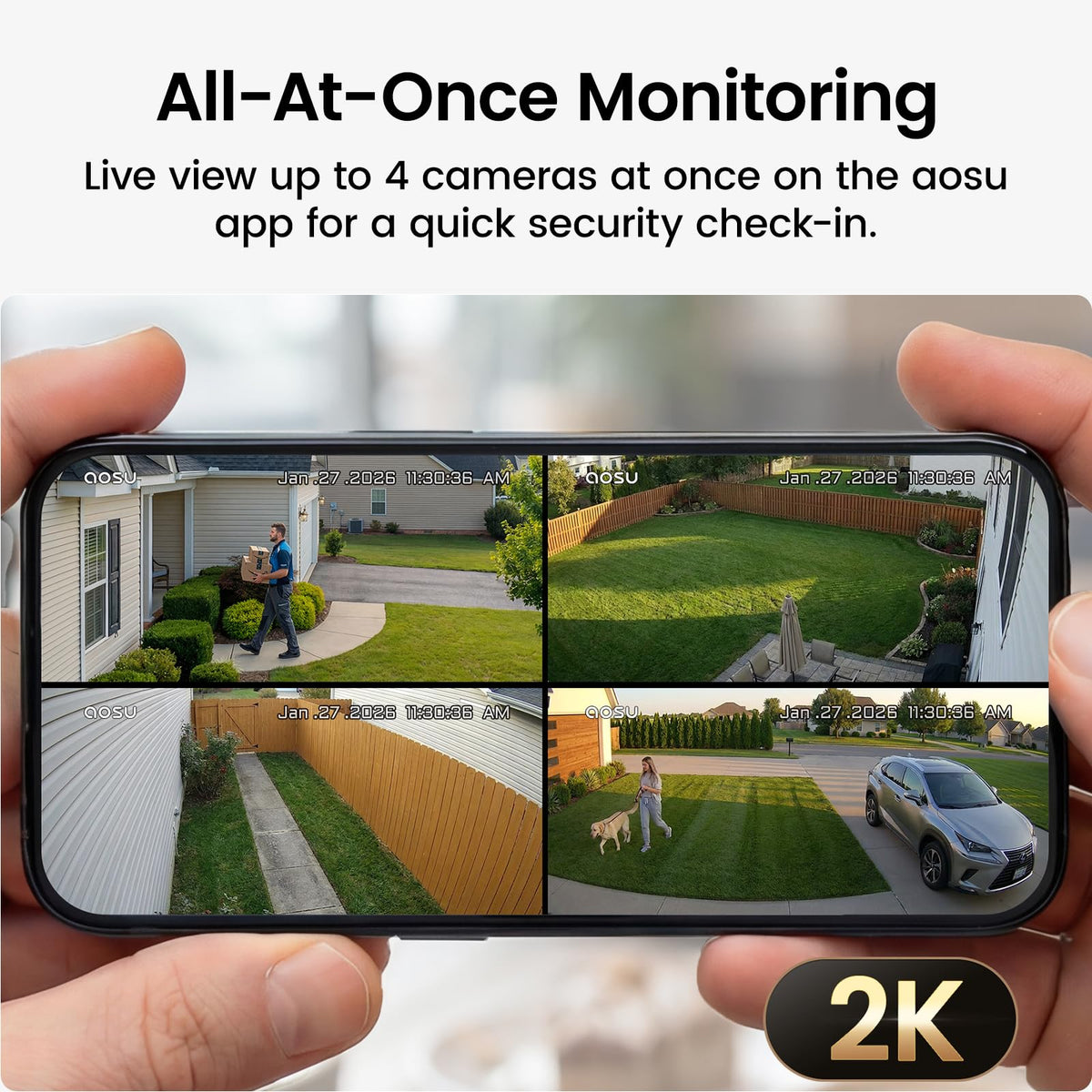2K Solar Security Cameras Wireless Outdoor System O531339