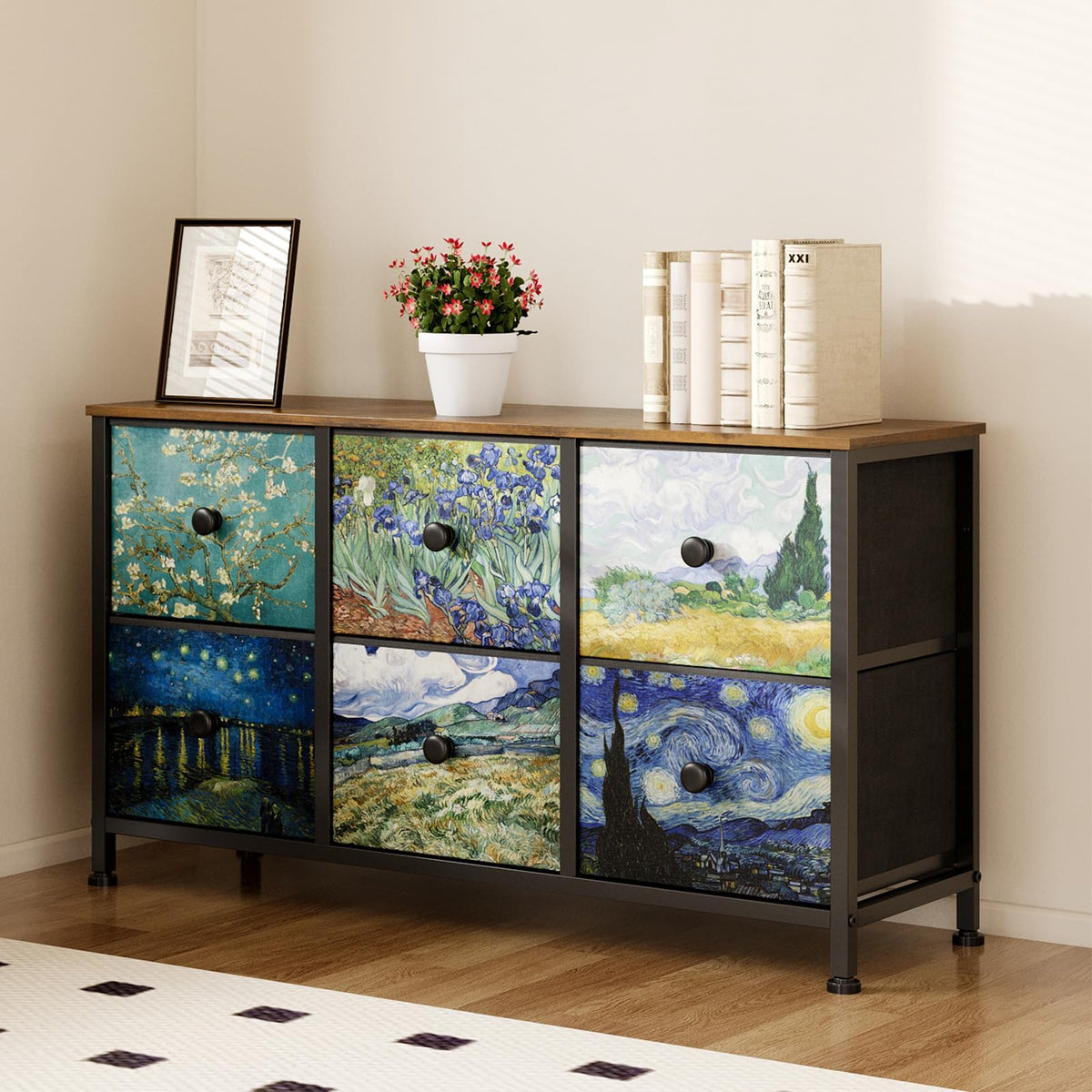 6 Drawer Dresser with Fabric Storage Drawer S89418