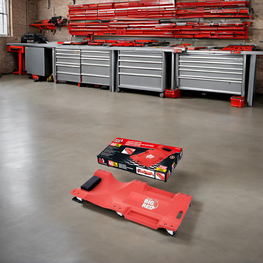 Rolling Garage Creeper with Padded Headrest and 6 Casters D5867