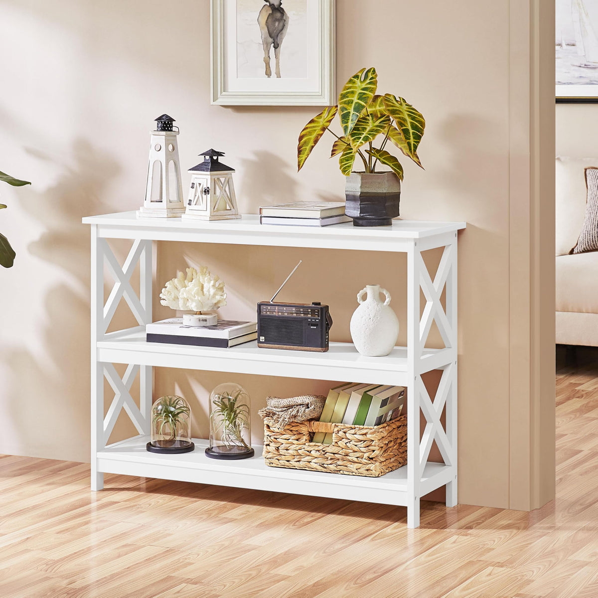 White 3-Tier Console Table G269906