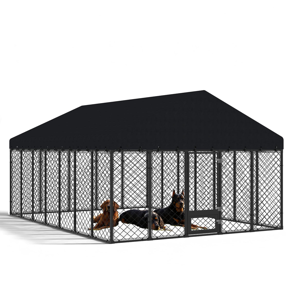 10x14FT Outdoor Dog Kennel with Roof G408
