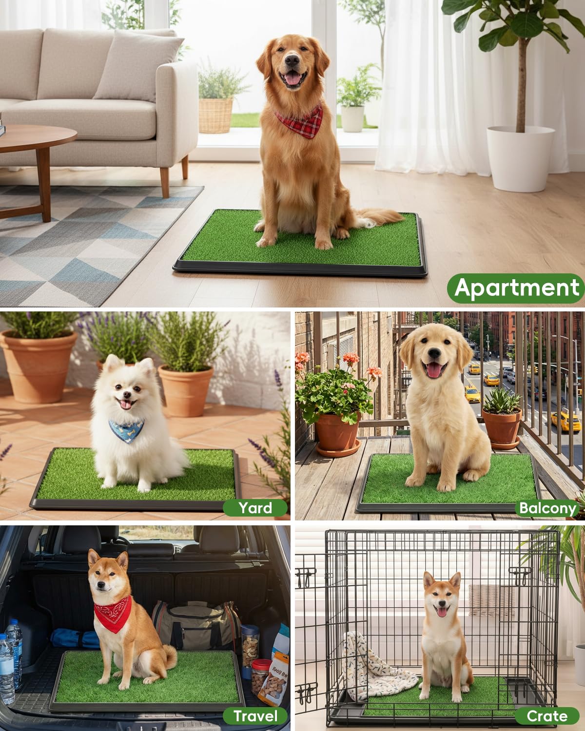 25" x 20" Artificial Grass Dog Potty Training Pad with Tray T319