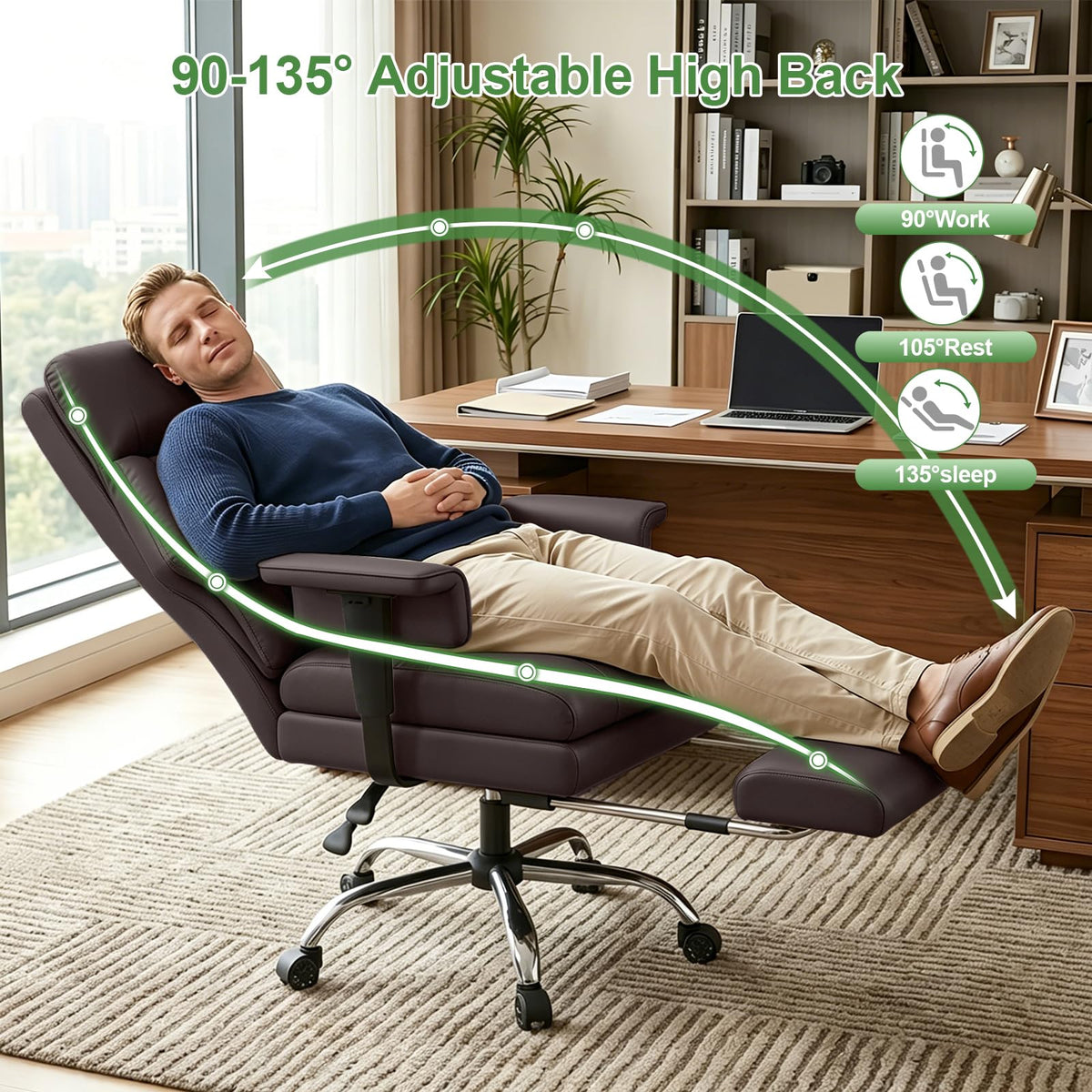 Brown Ergonomic Office Chair D208