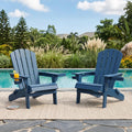 Folding Adirondack Chair Set of 2 with Cup Holder Navy Blue P12144