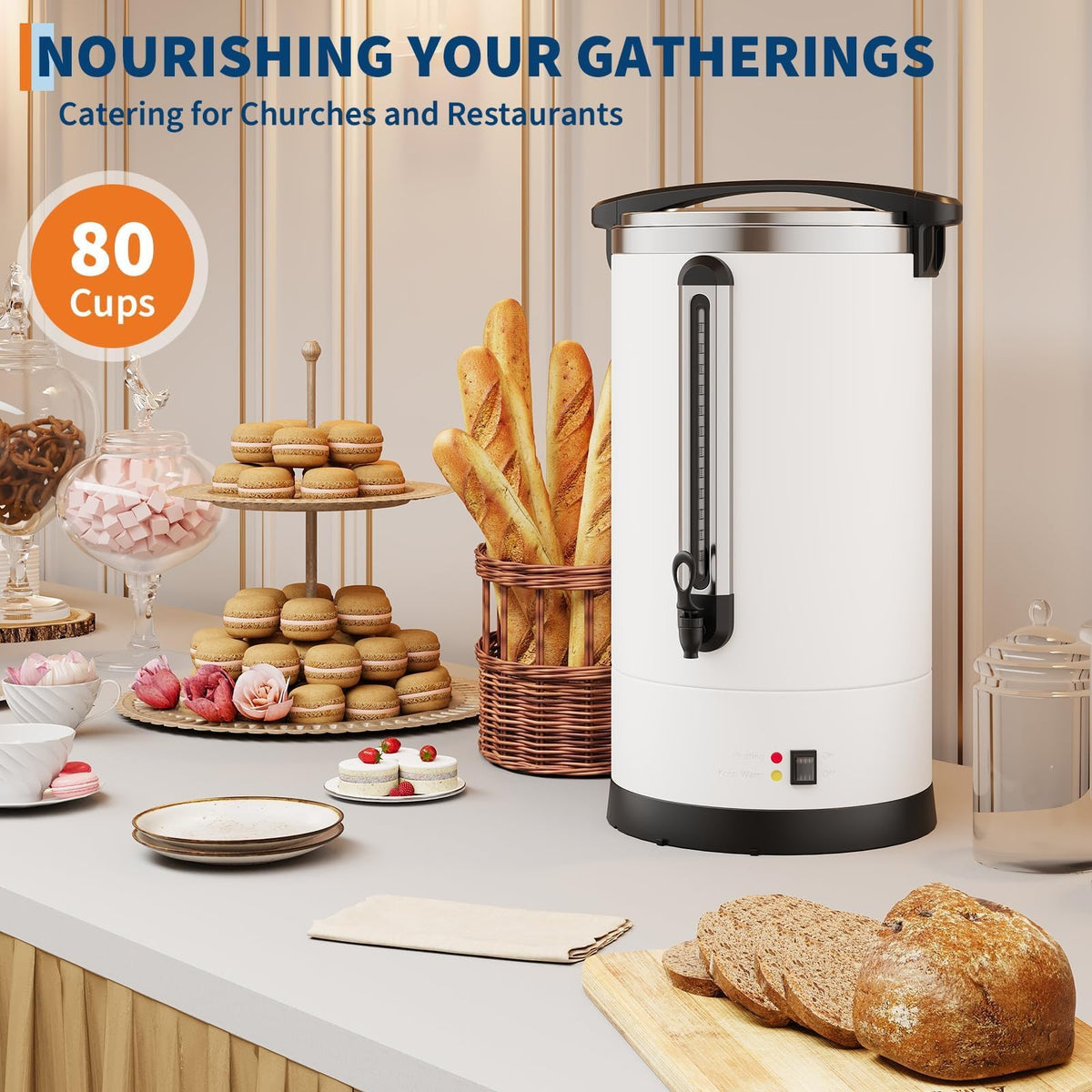 80-Cup Stainless Steel Commercial Coffee Urn M38209