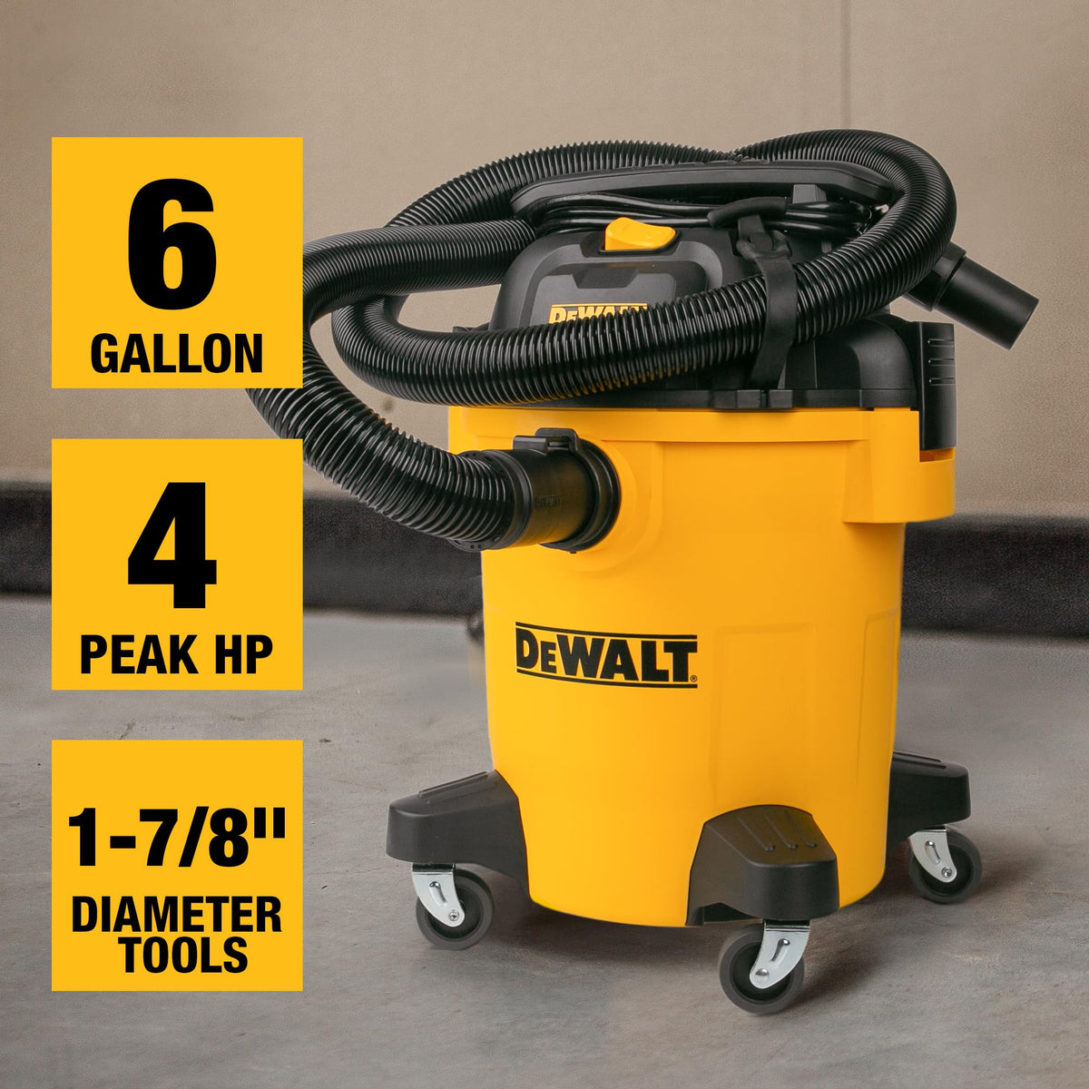 6 Gal. Poly Wet/Dry Vacuum with Hose and Accessories Y1264