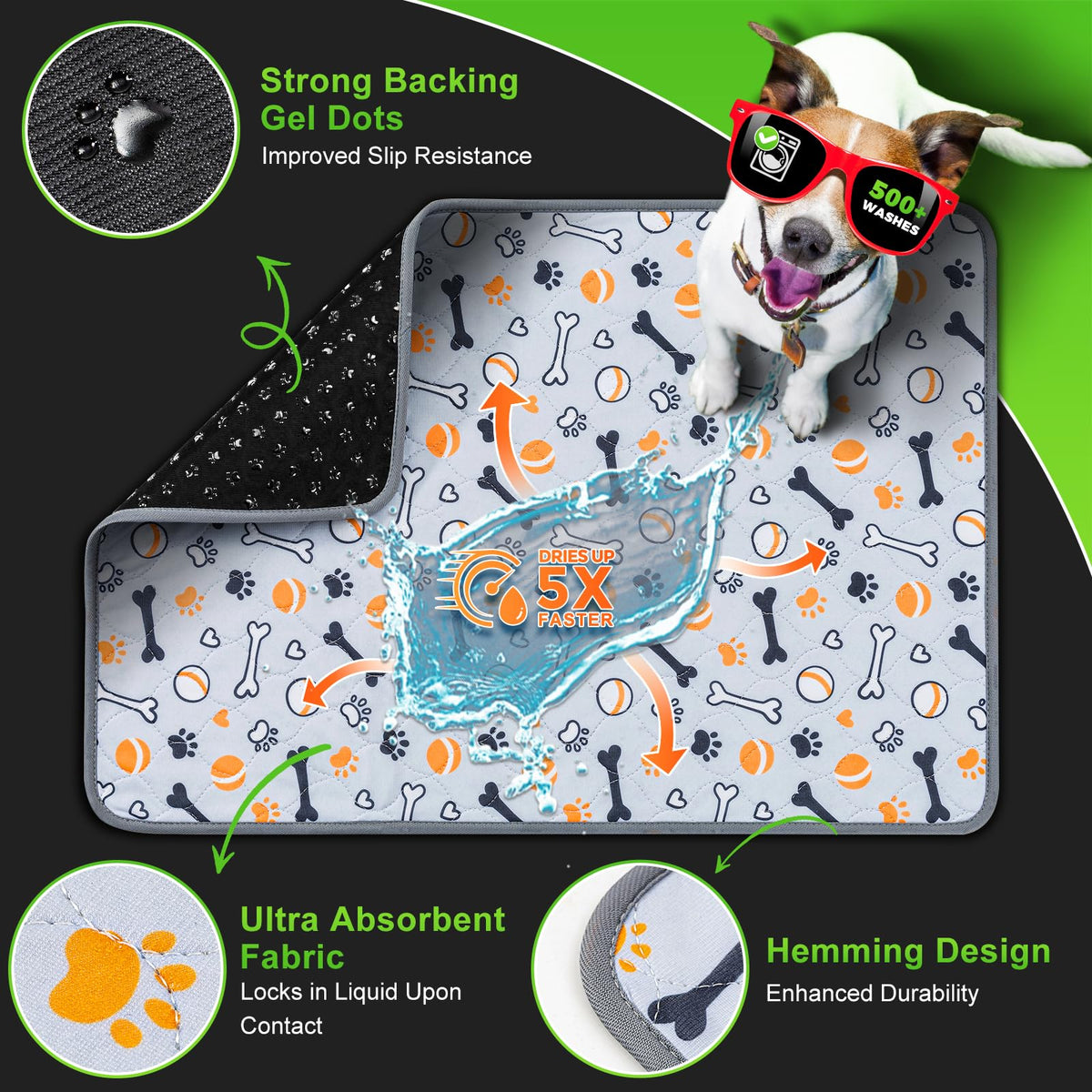 Large Artificial Turf Dog Grass Pad with Tray D9739