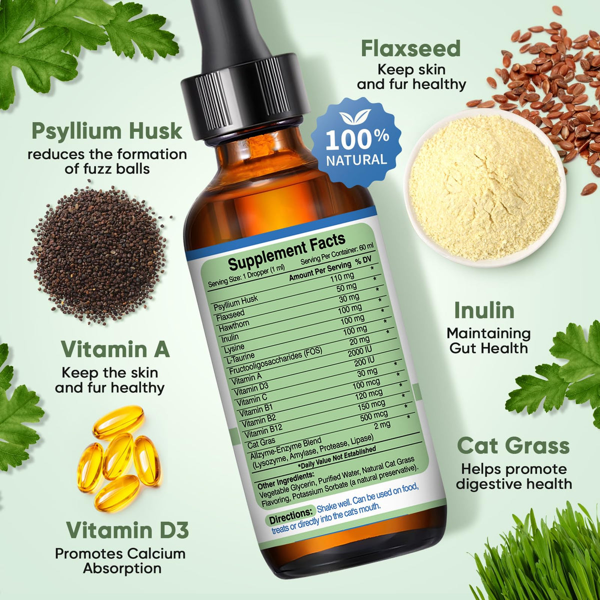 Cat Hairball Remedy Drops 60ml (2 fl oz) 2 Pack J45248