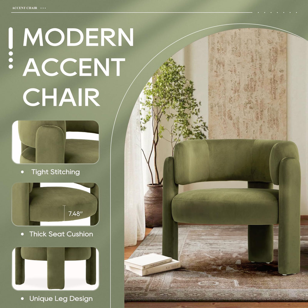 Modern Green Upholstered Accent Chair T629530