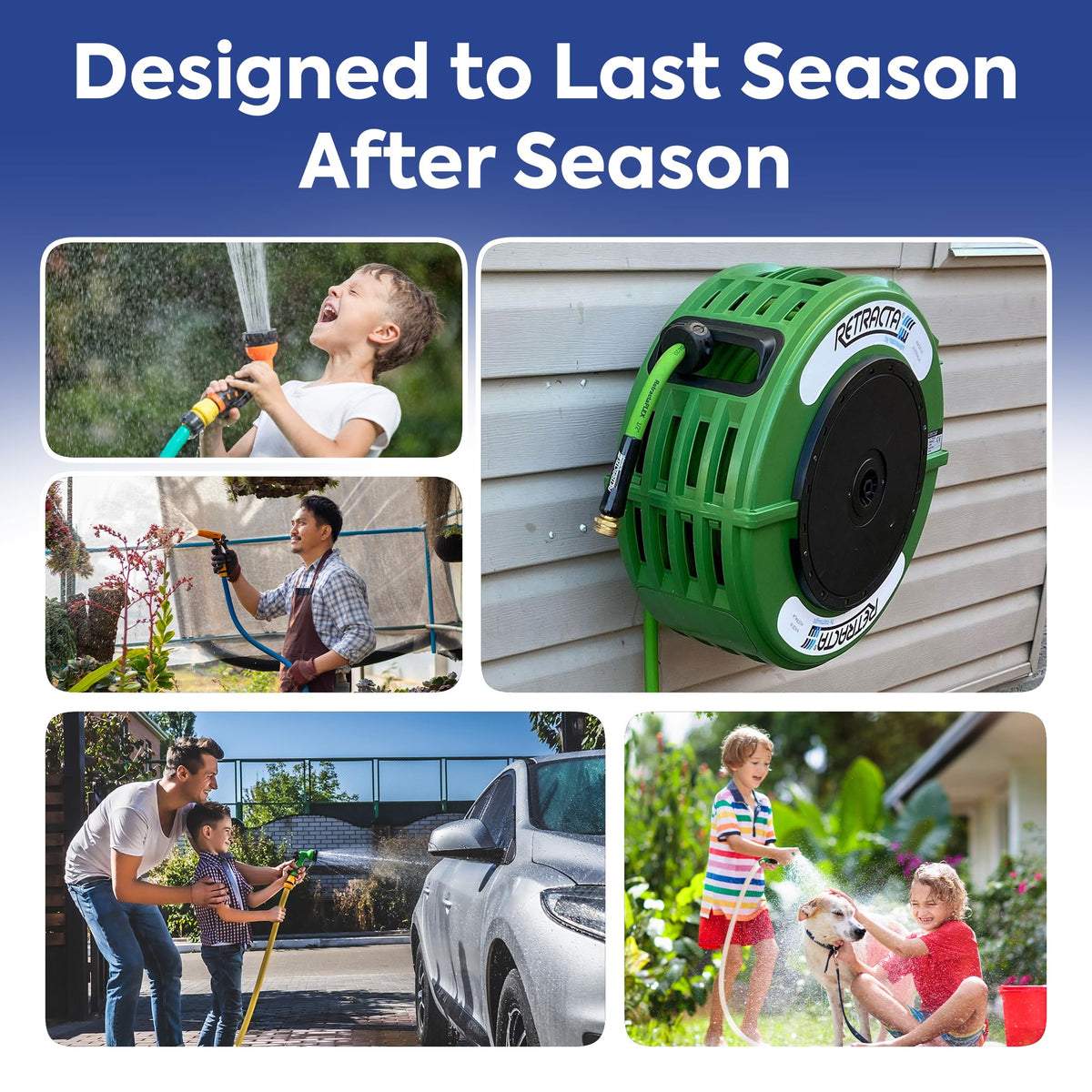 60 Ft Heavy Duty Retractable Garden Hose Reel with Swivel Bracket K277940