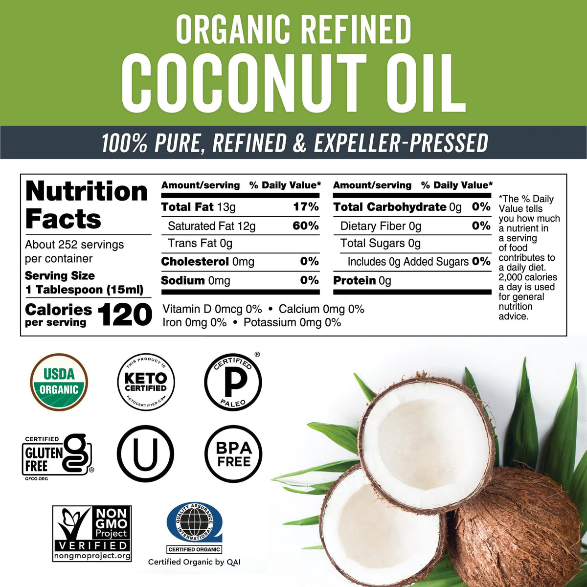 Organic Refined Coconut Oil 128 fl oz Z4502