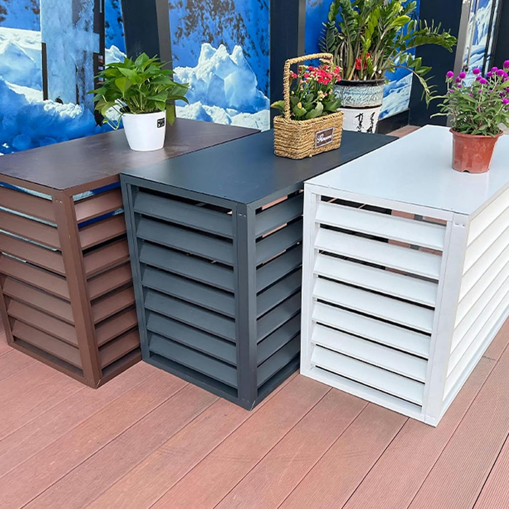 Air Conditioner Fence for Outside Units, Mini Split Pipe Cover, Aluminum AC Cover Q682498