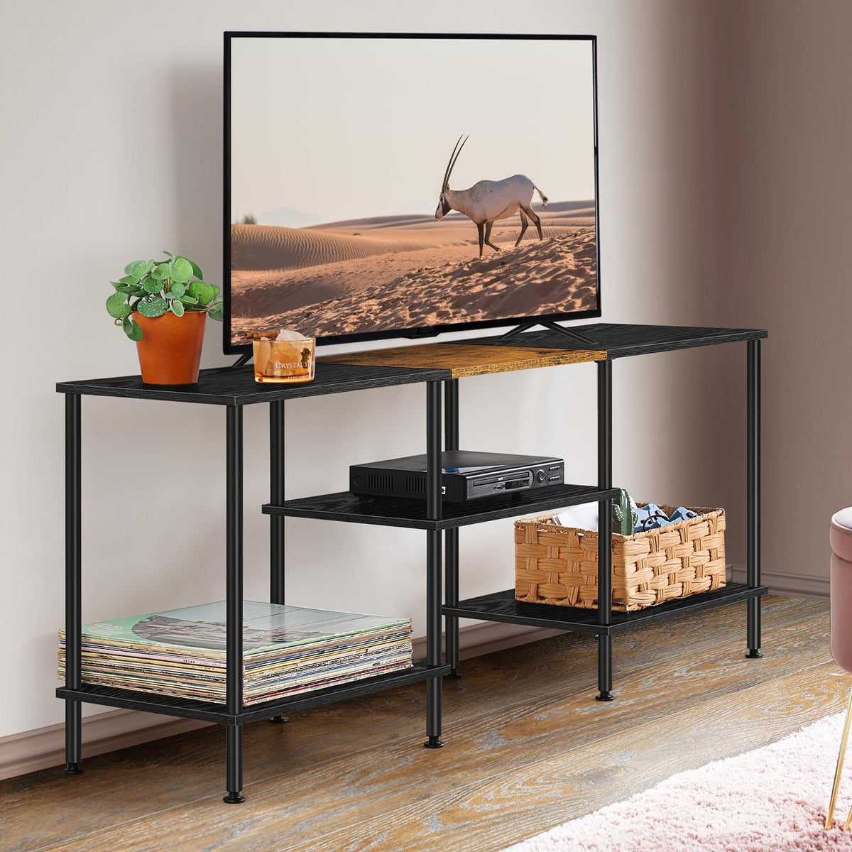 50 inch 3 Tier TV Stand with Storage Shelves Q922