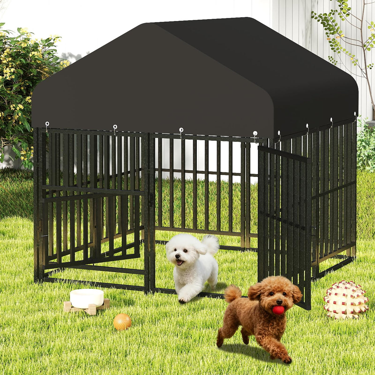 Small Dog Kennel Outdoor Heavy Duty Welded Wire Steel Pet Enclosure O199996