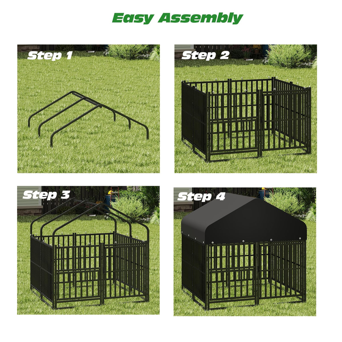 Small Dog Kennel Outdoor Heavy Duty Welded Wire Steel Pet Enclosure O199996