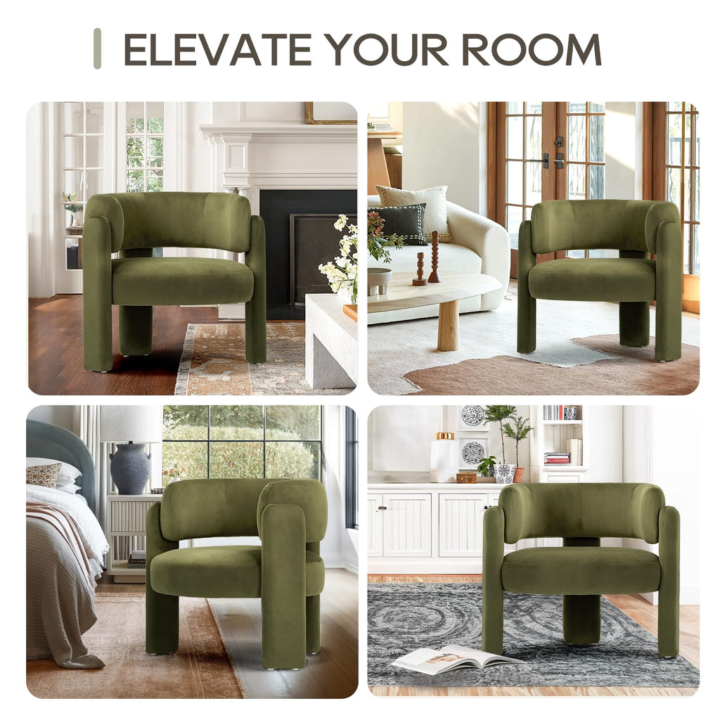 Modern Green Upholstered Accent Chair T629530