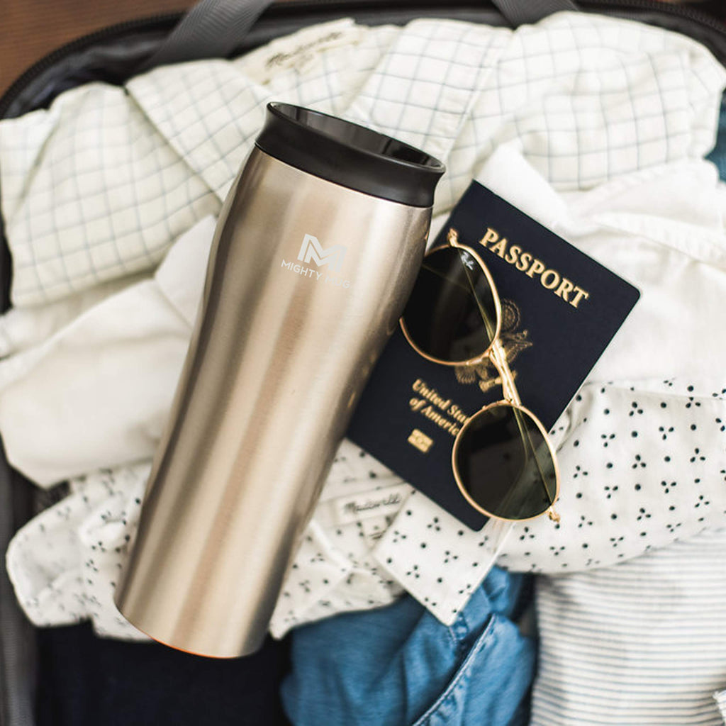 Silver Stainless Steel 16 oz Insulated Travel Mug D621