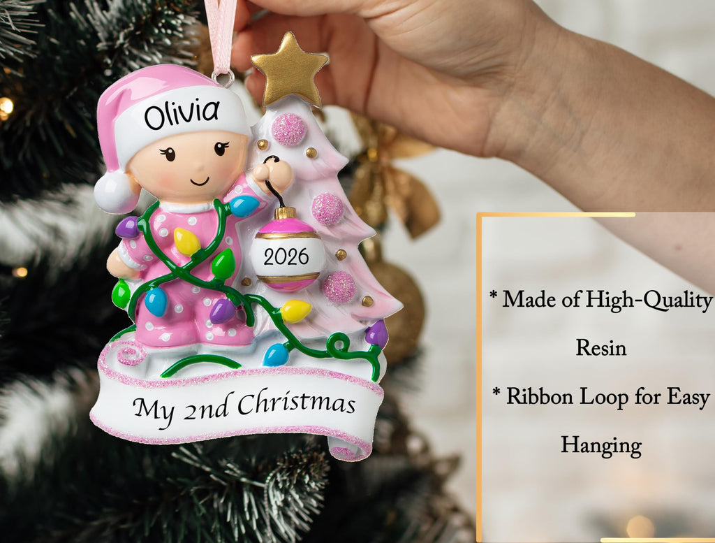 Baby's Second Christmas Ornament 2026 Pink Y57622