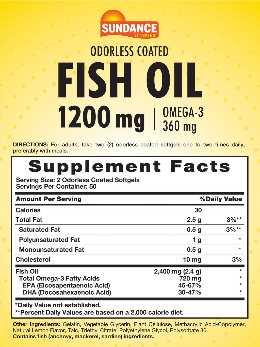 Fish Oil 1200mg 100 Softgels Q2740
