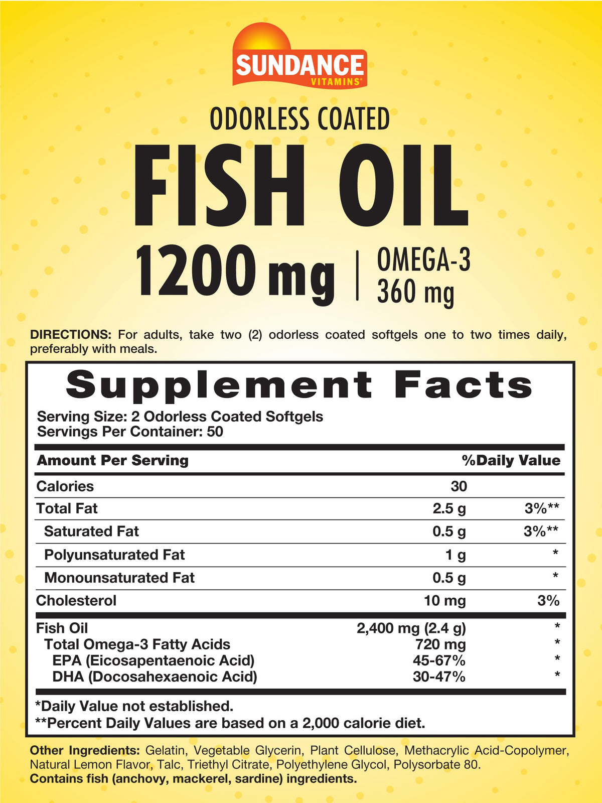 Fish Oil 1200mg 100 Softgels Q2740