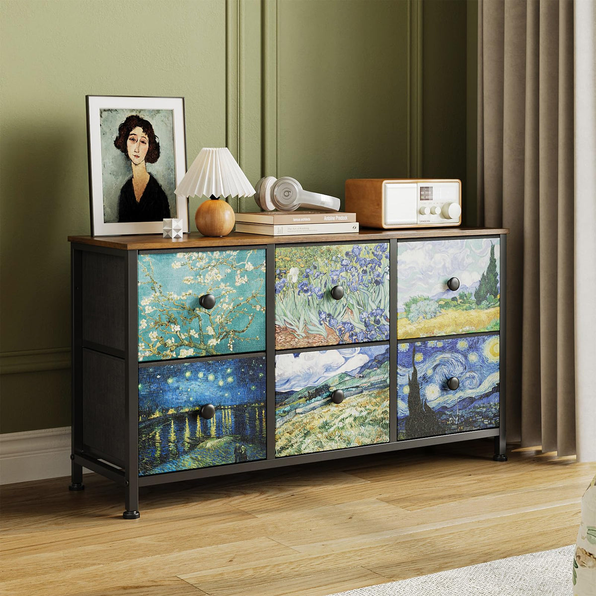 6 Drawer Dresser with Fabric Storage Drawer S89418